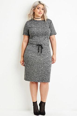 Forever21 Marled Drawstring Skirt
