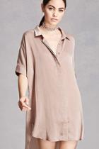 Forever21 Sheeny High-low Shirt Dress