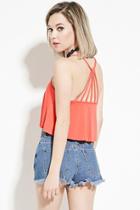Forever21 Women's  Strappy-back Crop Top