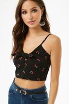 Forever21 Cherry Print Knotted Crop Cami