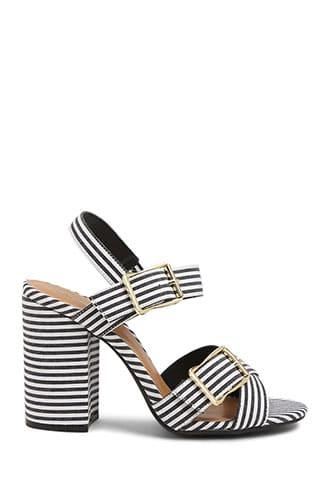Forever21 Strappy Pinstriped Heels