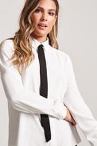 Forever21 Contrast Bow Shirt