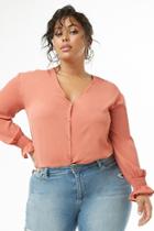 Forever21 Plus Size Crepe Split-side Shirt