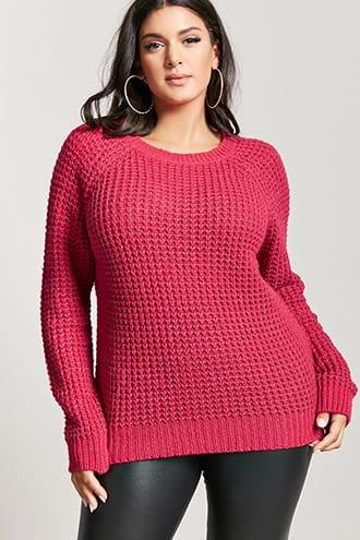 Forever21 Plus Size Raglan Waffle-knit Sweater
