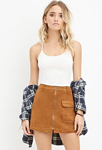 Forever21 Zippered Faux Suede Skirt