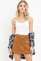 Forever21 Zippered Faux Suede Skirt