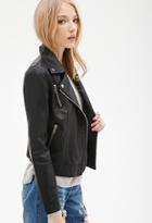 Forever21 Zippered Faux Leather Moto Jacket