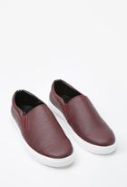 21 Men Men's  Faux Leather Slip-ons (burgundy)