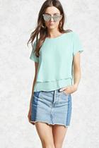 Forever21 Layered Crepe Ruffle Top