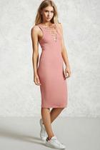 Forever21 Ribbed Lace-up Midi Dress
