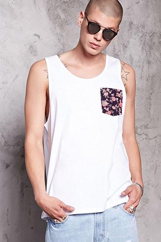 Forever21 Floral Pocket Tank Top