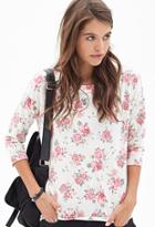 Forever21 Clustered Rose Print Top
