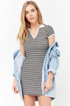 Forever21 Striped Contrast V-neck Dress