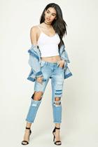 Forever21 Distressed Low-rise Jeans
