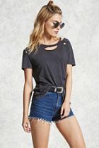 Forever21 Frayed High-rise Denim Shorts