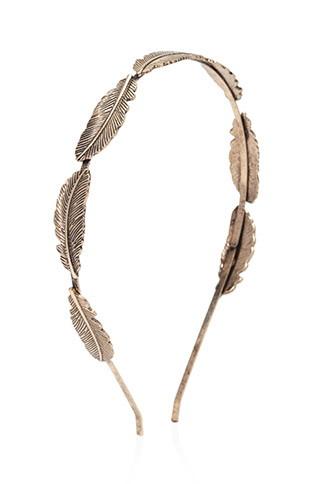 Forever21 Etched Feather Headband (antic Gold)