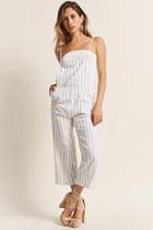 Forever21 Cropped Stripe Jumpsuit