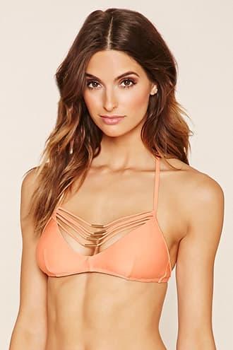 Forever21 Beaded High Neck Bikini Top