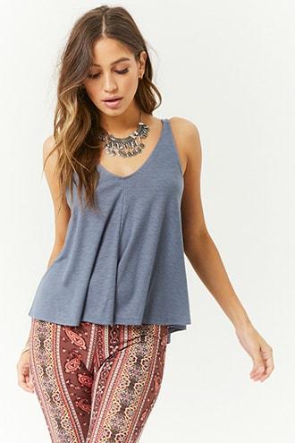 Forever21 Marled Ribbed Swing Top