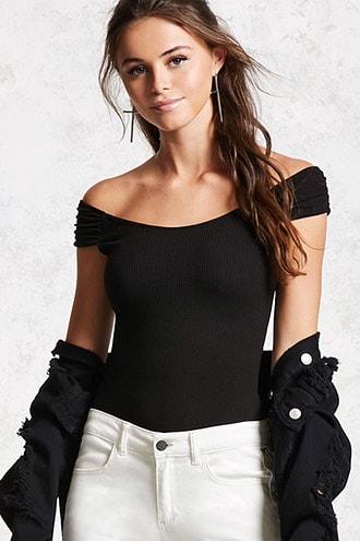 Forever21 Ribbed Bardot Top