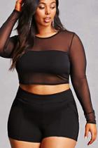 Forever21 Plus Size Mesh Crop Top