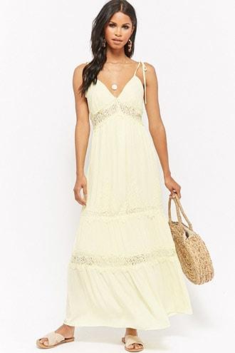 Forever21 Eyelash Lace Trim Maxi Dress
