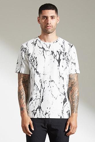Forever21 Marble Pattern Ribbed Tee