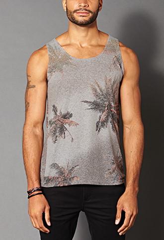 21 Men Heathered Palm Tree Tank