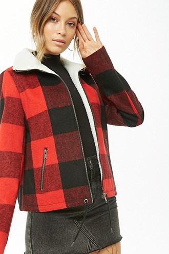 Forever21 Noisy May Plaid Print Jacket