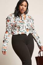 Forever21 Plus Size Floral Tie-neck Top