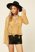 Forever21 Lace-up Babydoll Top