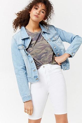 Forever21 High-rise Denim Bermuda Shorts