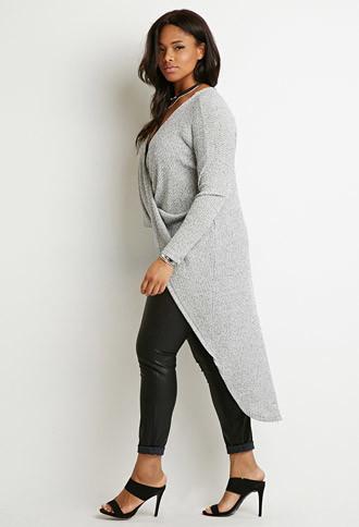 Forever21 Plus Ribbed Twist Longline Top