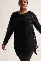 Forever21 Plus Size Ribbed Lace-up Sweater