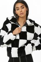Forever21 Checkered Faux Fur Anorak