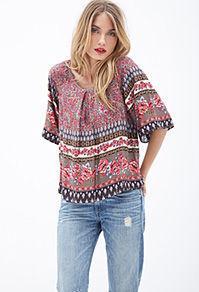 Forever21 Scarf Print Top