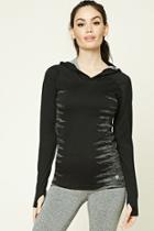 Forever21 Women's  Black & Charcoal Active Seamless Knit Hoodie