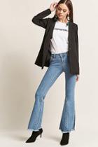 Forever21 Contrast Flare Frayed Jeans