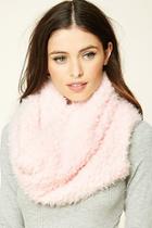Forever21 Light Pink Faux Shearling Infinity Scarf