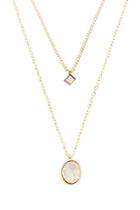Forever21 Layered Oval Pendant Necklace