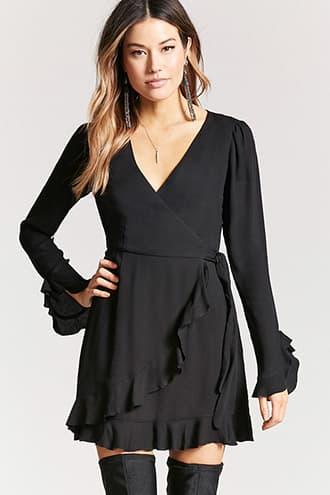 Forever21 Ruffle Mock Wrap Dress