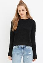 Forever21 Women's  Fuzzy Knit Sweater (black)