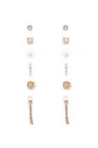 Forever21 Floral & Chain Stud Earring Set