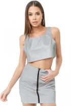 Forever21 Reflective Zip-front Mini Skirt