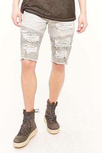 Forever21 Jordan Craig Distressed Moto Jean Shorts