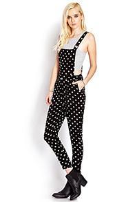 Forever21 Chic Polka Dot Overalls