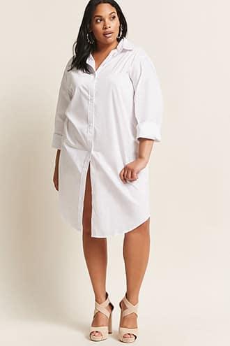 Forever21 Plus Size Poplin Shirt Dress