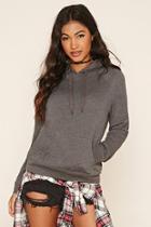 Forever21 Women's  Charcoal Raglan Pullover Hoodie