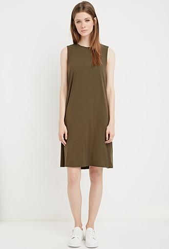 Forever21 Padded-shoulders Trapeze Dress