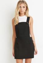 Love21 Women's  Black Contemporary Buttoned Overall Dress